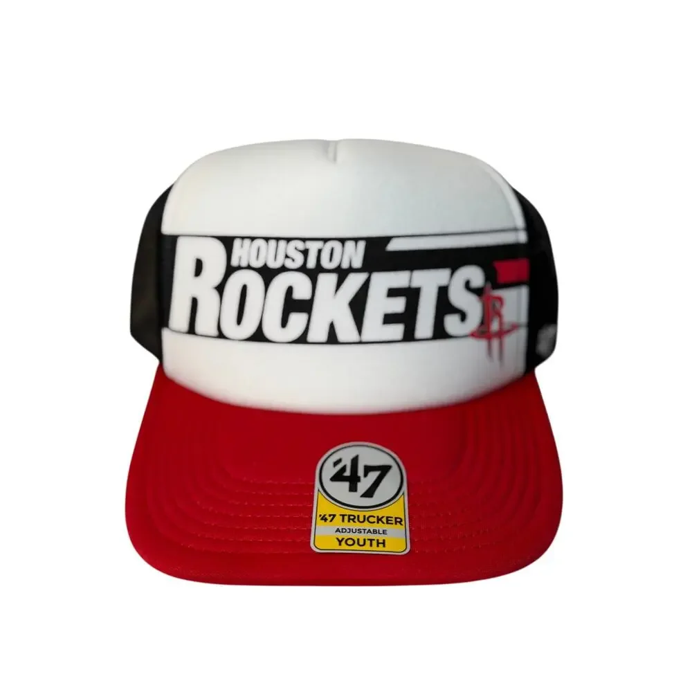 Houston Rockets ’47 Brand Youth Trucker Hat – Adjustable – Red/White/Black – NWT